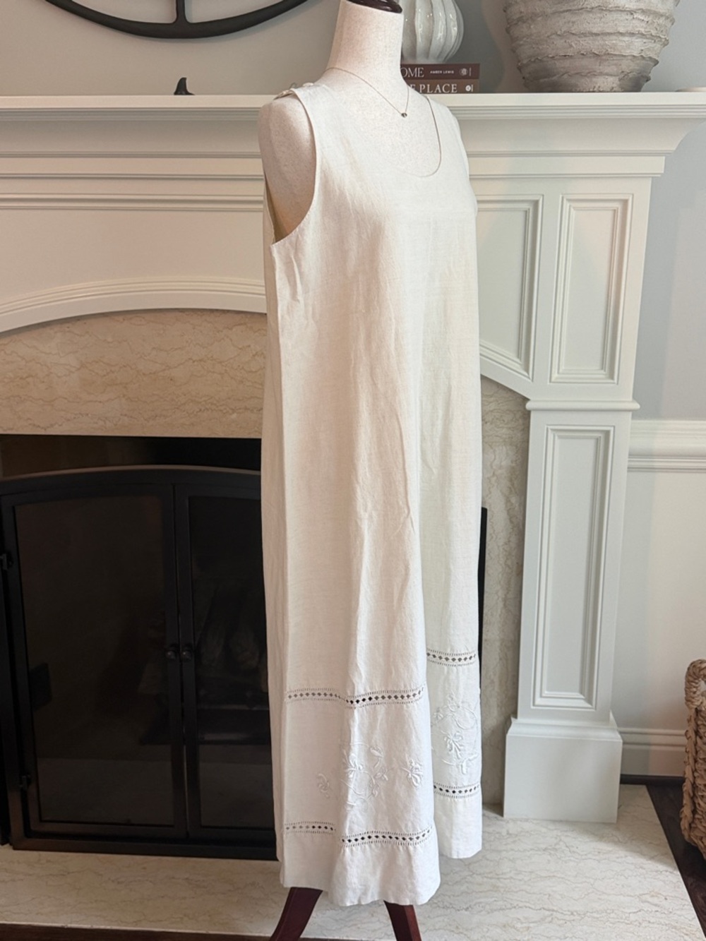 Eskandar Linen Embroidered Midi Maxi Dress Limited Edition - Picture 4 of 9